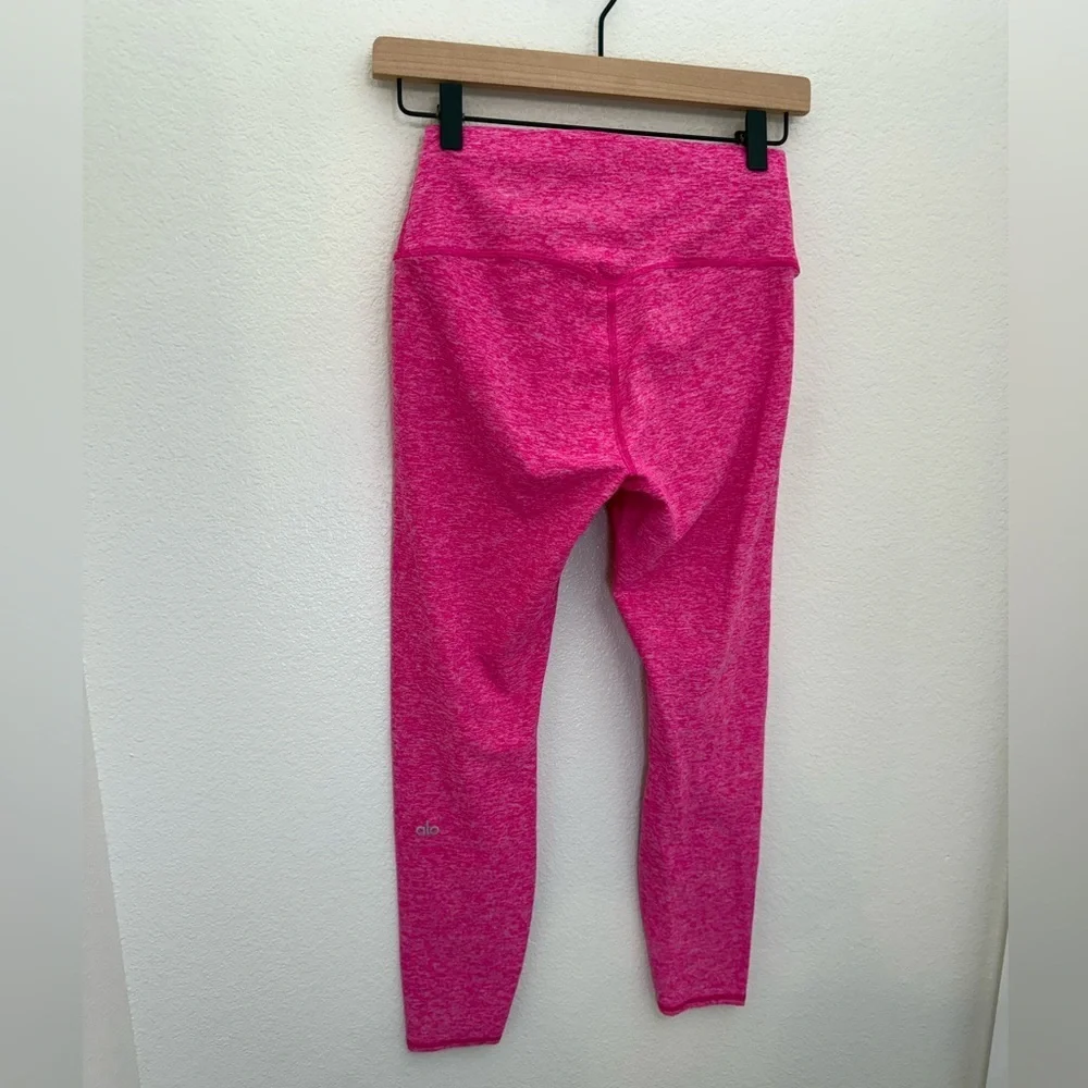 Alo Yoga Alosoft High Waisted 7/8 Highlight Legging Neon Pink Heather Medium